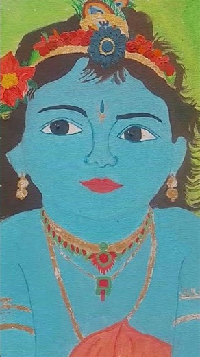 #🥰🥰🥰The beautiful painting is Krishna ❤️❤️❤️❤️Art by satya😍😍😍😍