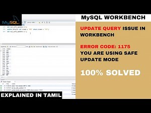 Error 1175: You are using safe update mode (100% Solved) | MySQL Workbench | Tamil | Code Screens