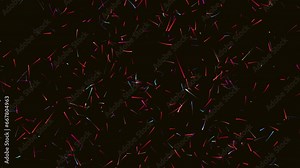 Beautiful modern video background with colored moving and flickering particles and trails from them.