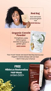 RESTOCKED ‼️ Yes it's back!! Red Raj our BEST selling henna hair color for covering greys and giving you a rich gorgeous color along with strengthening hair strands. This new batch is high quality and organically certified. You will absolutely love it! Stock up now online at www.HennaSooq.com Also back in stock is our Organic Cassia Obovata. A really good herb for cleansing treatments along with strengthening and scalp care. It also can deposit a slight golden blonde tone on grey and blonde hair