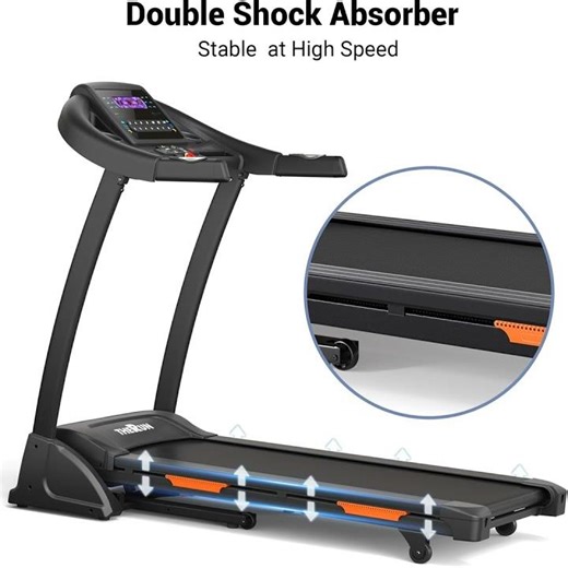 THERUN Incline Treadmill, Treadmills for Running and Walking, 300 lbs Weight Capacity Folding Tr (2)