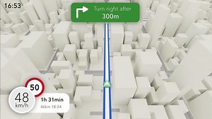 A navigation animation showing a route from point A to point B, displaying the route, distance, and estimated time of arrival. Perfect as a universal vfx template for video production.