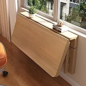 Wall Mounted Folding Table, Floating Desk for Small Spaces, Drop Leaf Dining Table for Kitchen Fold Down Laundry Shelf(100x50cm/39x20in)