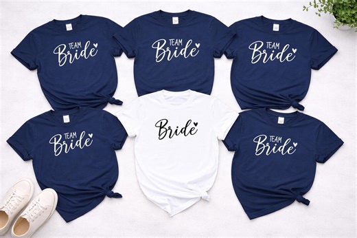 Bride and Team Bride Shirts, Matching Hen Party T-shirt for Bridesmaid, Bachelorette Party Printed Tee, Bridal Shower Gift, Bride Tribe Gift - Etsy