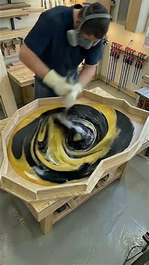 Pouring a Luxury Gold & Black Epoxy Resin Table! 🤯