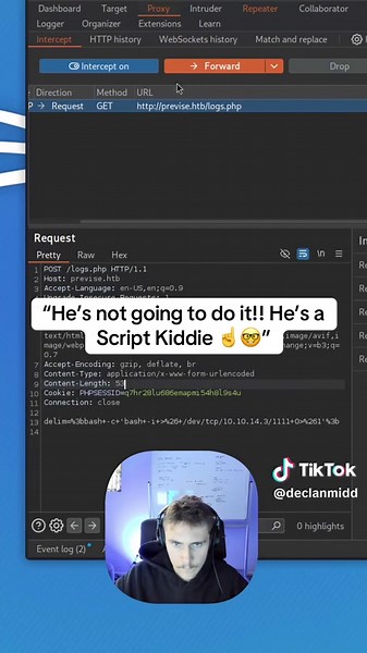 “He’s not going to do it!! he’s a script kiddie ☝️🤓” #cybersecurity