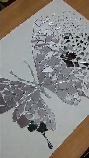 Diy butterfly || DIY mirror butterfly craft || broken mirror craft #diy #art "#craft #viral