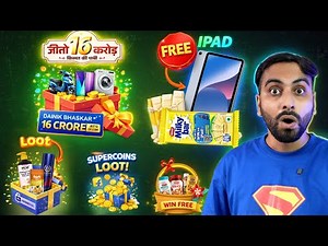 Milkybar Win Ipad Everyday | Dainik Bhaskar Jeeto16 crore | Hamaramall Loot | FREE Supercoins