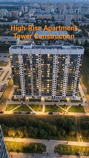 timelapesHigh-Rise Apartment Tower ConstructionGround Transformation Sequence #constructiontimelapse