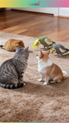 The Ultimate Staring Contest! 👀🐶🐱! #shorts #cat #dog #animals #pets