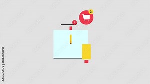 Shopping Cart animation Explainer video and online shopping animation shopping bags products parcels shopping carts cut cartoon shopping