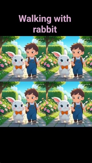walking with rabbit together 🐰🙆🏻🌫️