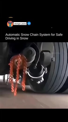 Explained Everything on Instagram: "Automatic Snow Chain System for Safe Driving in Snow is a safety mechanism designed to improve vehicle traction on snow-covered and icy roads. The system automatically deploys chains or grip devices onto the tires when slippery conditions are detected, without requiring the driver to stop the vehicle. This ensures continuous driving and eliminates the difficulty of manually fitting snow chains in harsh weather conditions. By improving tire grip, the system hel