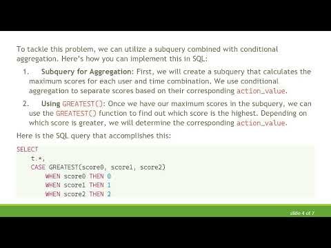 Converting SQL Data from Long to Wide Format: Selecting Max Values with Action Correspondence