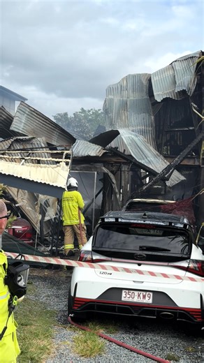 One home has been destroyed and a second damaged after an early morning fire on Brisbane’s bayside. Neighbours said they heard a massive explosion with powerlines igniting in terrifying scenes in a Wynnum street. | Courier Mail