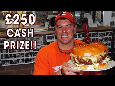 7lb British "Belly Buster" Burger Challenge at Man vs Food London!!