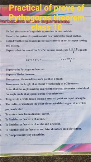 this is a practical of class 10th to prove a Pythagoras theorem..