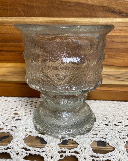 Vintage L.E. Smith Iced Glass Reversible Candle Holder, 1950s - Etsy