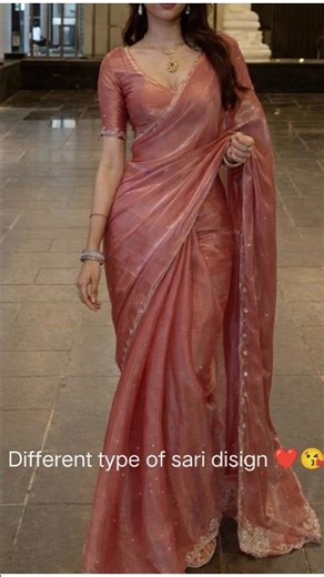 Sari disign | Gold Necklace | Different Outfit 💫❤️ #explorepage #traditionalwear #indianfashion