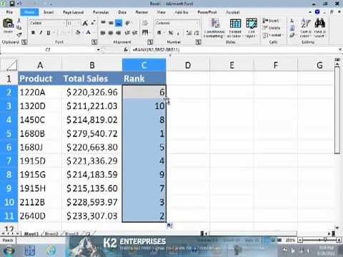 Ranking Data In Excel Without Sorting.mp4