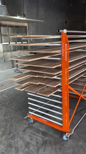 Built to handle your biggest projects! 💪 The ProDryingRack EX Plus Series offers 3 or 4 tower configurations with 15 removable shelves each, for up to 180” of horizontal drying space. 🎥: @thecabinetpaintshop #WoodworkingShop #CabinetDrying #HeavyDutyTools #WorkshopEssentials