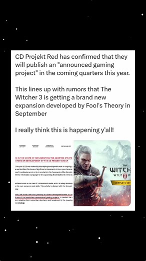 CD Projekt Red Teases New Project — Witcher 3 Expansion Rumors Are Heating Up