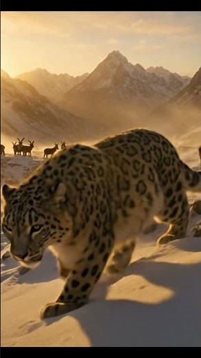 Predator vs Prey — The Snow Leopard’s Incredible Hunt! #Wildlife #SnowLeopard #MountainGoat