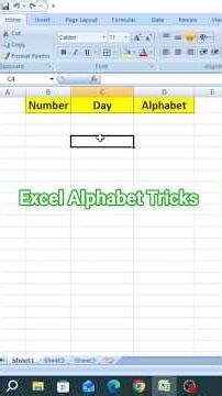 Excel Alphabet Tricks | Excel Sequence Tricks | Excel Basic to Advanced Course | Excel Tricks