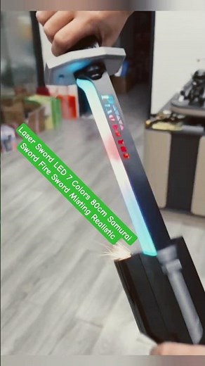 Children's Laser Sword LED 7 Colors 80cm Samurai Sword Fire Sword Misting Realistic #lasergun