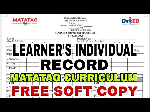 Individual Learner's Record / MATATAG Curriculum