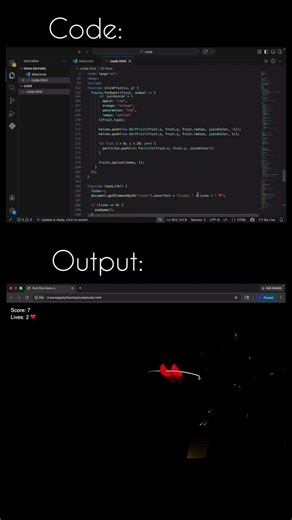 fruit cutting game #popular #coding #html #javascript #games #animation