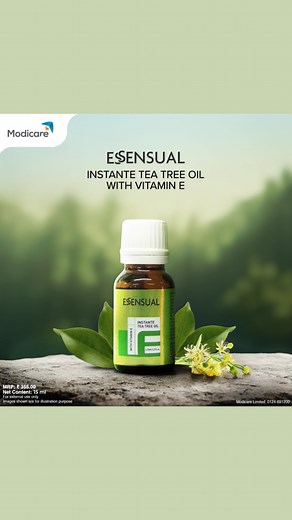 Modicare Official on Instagram: "Essensual Instante Tea Tree Oil with Vitamin E is packed with powerful therapeutic properties. It is anti-viral, antibacterial, and anti-fungal, making it an effective natural antiseptic. Ideal for soothing skin irritations and infections, it works across all skin types, including sensitive skin. Know More: https://bit.ly/469LEUv #Modicare #LiveTheModiway #SochBadlo #Essensual #TeaTreeOil"
