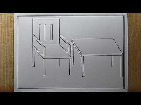 How to draw Chair and Table Drawing easy| Easy Table drawing| Chair drawing step by step
