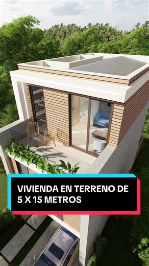 Residencia de Tres Niveles en Terreno de 5 x 15 Metros