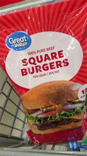 New Walmart Square Burger Beef Patties. 75% 25% #food #burger #grill