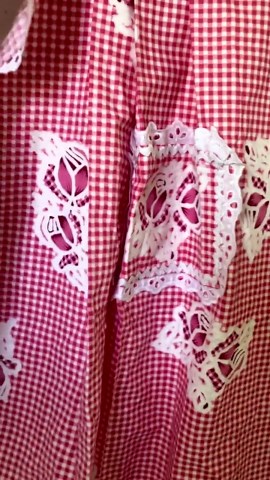 Vintage Half Apron Retro Red and White Gingham With Ruffle Trim and Front Pocket - Etsy UK