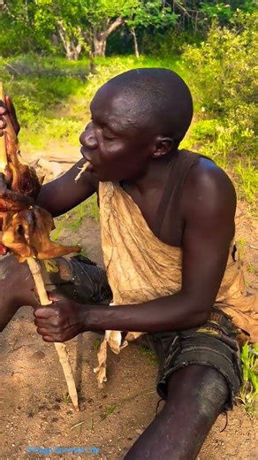 Tribal Chicken Eating 🍗 | Primitive Food | Village Cooking #shorts