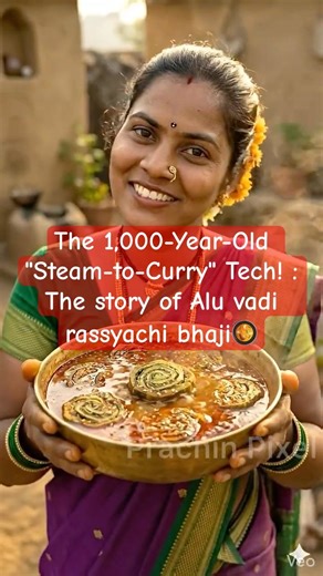 Ancient Maharashtra's "Layered Protein" Secret? (Alu vadi rassyachi bhaji) 🌿🥘 #shorts #foodhistory