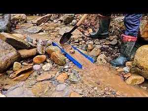 I tried gold mining using a small sluice box , and here are the results!
