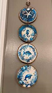 Decoupage is Easy - How I used Ornament Blanks to make Coastal Wall Art
