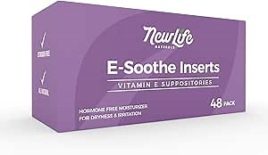 NewLife Naturals Vitamin E Suppositories for Women 38IU ESoothe - All Natural Moisturizer Support - Feminine Care Hydration and Moisture Support, Postpartum Hormonal Changes & More - 48 Inserts, USA