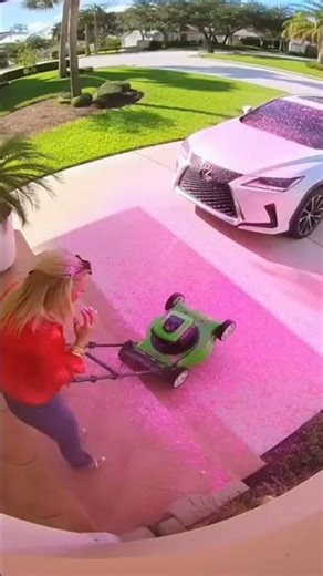 Rich Karen Steals EXPLODING Lawn Mower 💥 Pink Karma