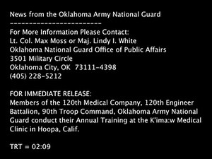The 120th Medical Company, 120th Engineer Battalion, 90th Troop Command, Oklahoma Army National Guard conduct Annual Training at the K'ima:w Medical and Dental Clinic in Hoopa, Calif. | Oklahoma National Guard | Facebook