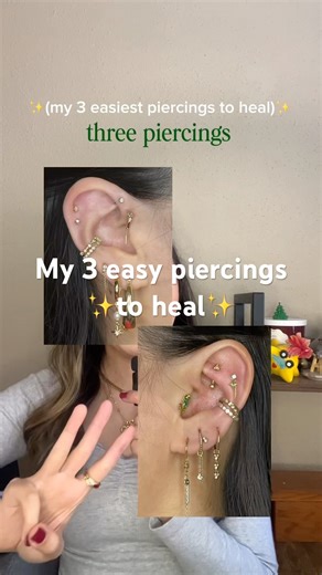 3 easy #piercings to heal for me ✨ #piercing #earpiercing #pierced #earrings #earring #piercingcheck
