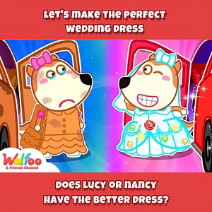 Do you wanna make a wedding dress with Lucy and Nancy? 😉 #WOANETWORK #Wolfooseries #Wolfoo #cartoon #richandpoor | Wolfoo Series