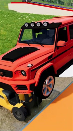 Double Flatbed Trailer Truck vs speedbumps Busses vs speedbumps Beamng drive 1