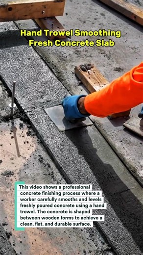 Concrete Finishing Process | Hand Trowel Smoothing Fresh Concrete Slab