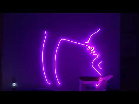 SD-RGB500 Laser Projector USB Mod Demo - Bad Apple