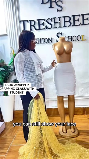 Watch till the end. Faux wrapper draping class with advanced student… Registration is ongoing for january batch … #goviral #fashionacademyinportharcourt #fashionschoolinportharcourt