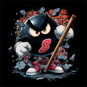 Angry 8 Ball PNG | Billiards Brick Breaker Design | Pool Cue | Eight Ball Street Style PNG | Pool Player Shirt Design | Instant Download - Etsy